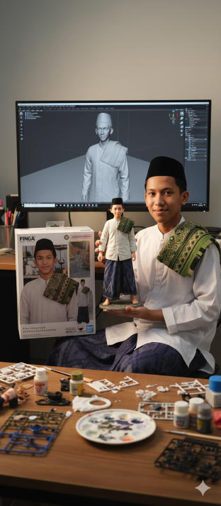 Prompt Ultra-Realistis Pemuda dengan Miniatur Dirinya Sendiri Jadi Viral di Dunia AI